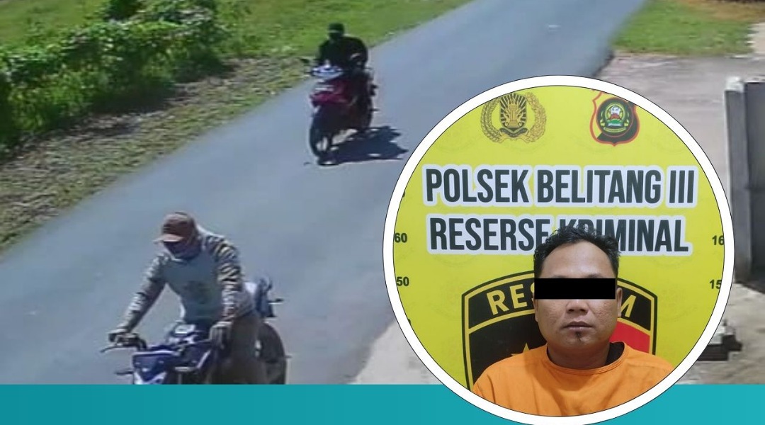 Terekam CCTV, Spesialis Maling Motor Parkir diamankan Polsek Belitang III