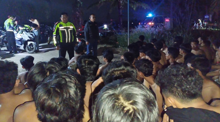 Balap Liar BK 9 Desa Mojosari Belitang I, Polisi Jaring 69 Sepeda Motor