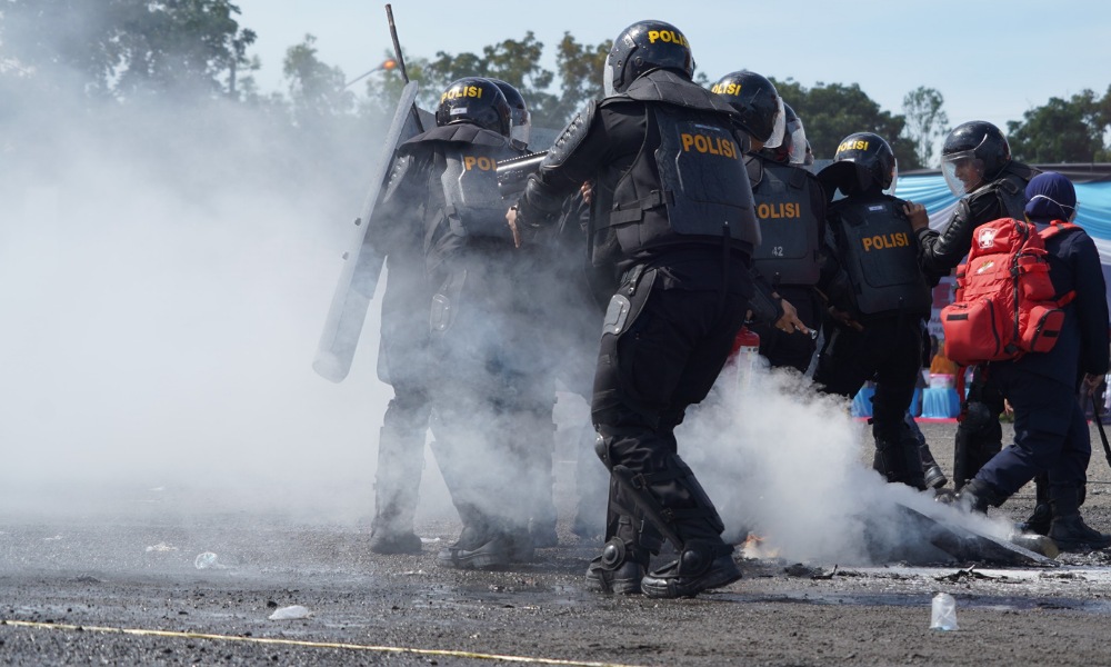 Bidik 'Zero Karhutla', Polda Sumsel Gelar Simulasi Sispamkota di OKI