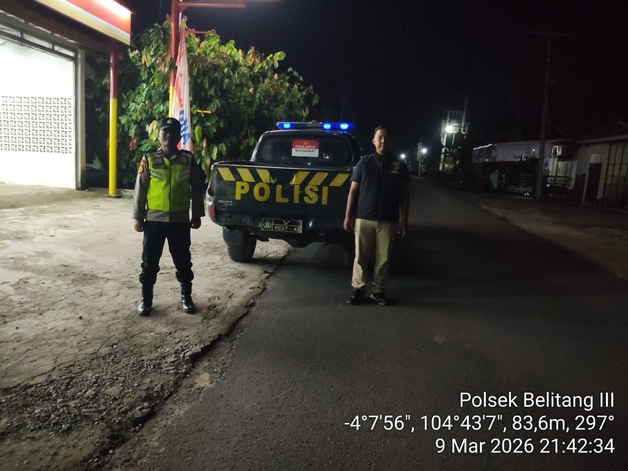 Polsek Belitang III Patroli Hunting Antisipasi Tindak Pidana 3C