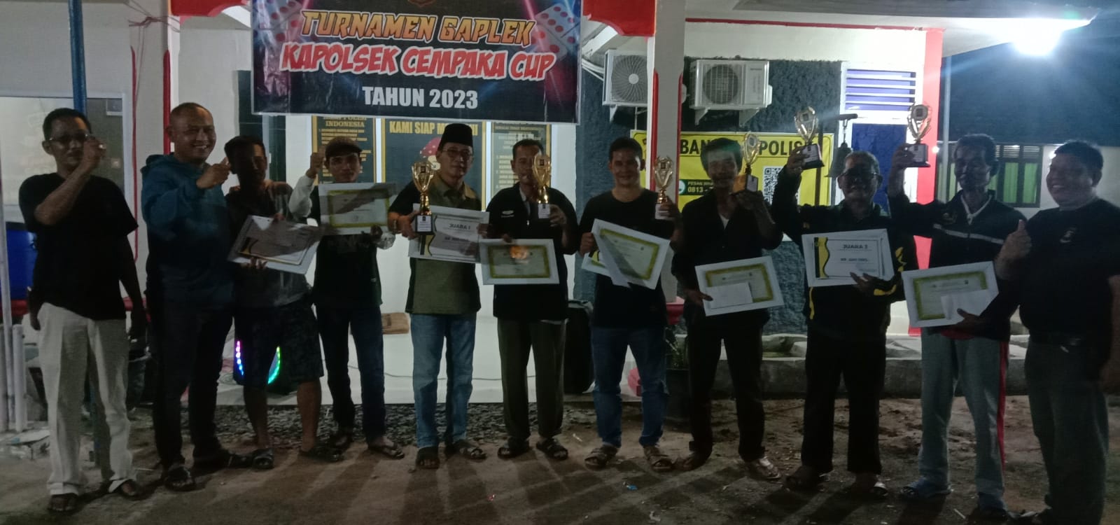 Masdar dan Buston Juara 1 Gaplek Kapolsek Cempaka CUP 2023