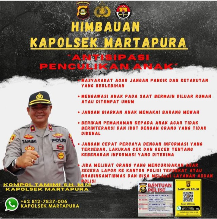 Kapolsek Martapura Sosialisasi Terkait Antisipasi Penculikan Anak