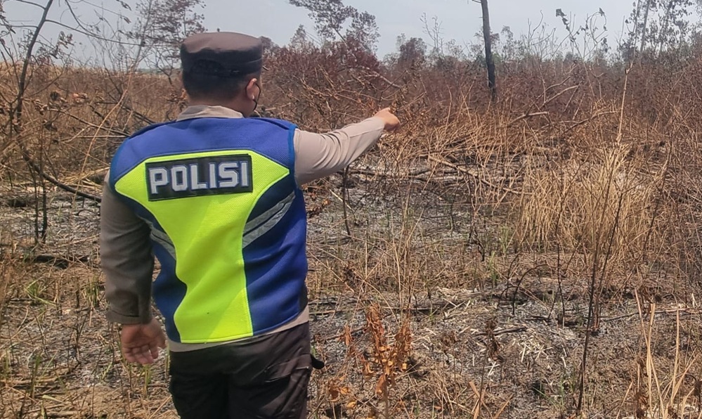 Penanggulangan Karhutla OKU Timur: Polisi Cek Titik Panas di Dekat Betung Timur, Api Sudah Padam