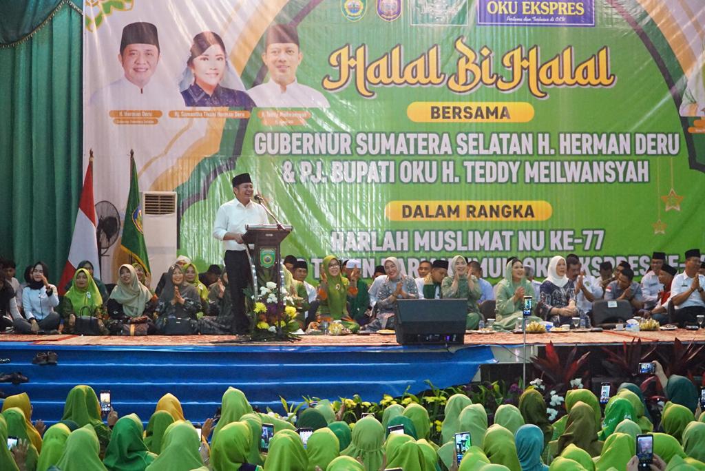 ﻿Herman Deru Bangga Muslimat NU OKU Turut Andil Tingkatkan IPM dan Turunkan Angka Stunting Sumsel