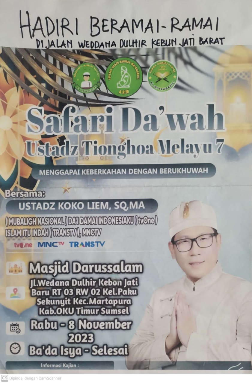 Ustadz Koko Liem Gelar Safari Da'wah di Masjid Darusallam Pada 8 November Mendatang, Ayo Hadiri