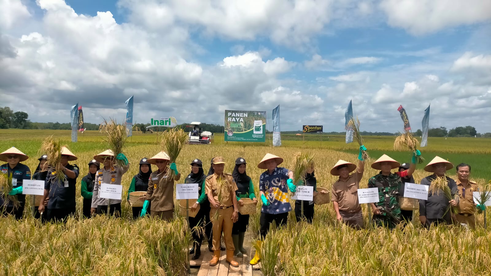 Panen Inari 72.5 Bersama Bupati OKU Timur Demplot PT Agricon, Meningkatkan Produktivitas Tanaman Padi 