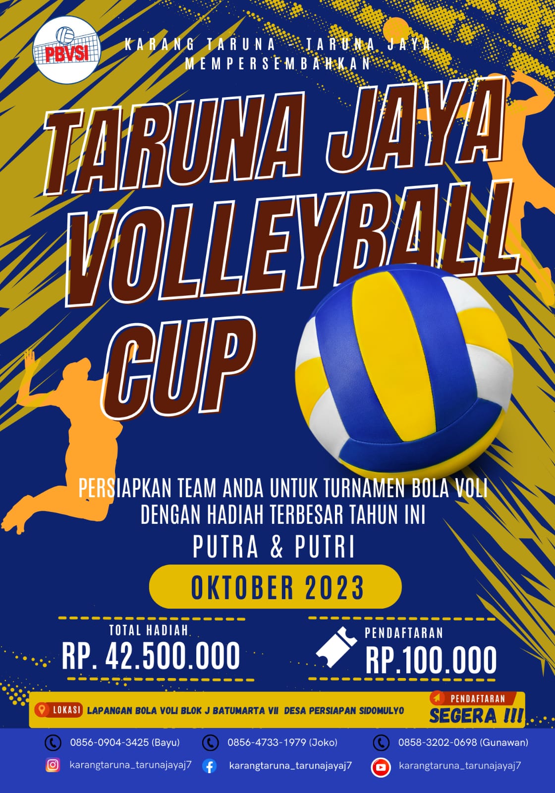 FANTASTIS! Ini Dia Total Hadiah Turnamen Volly Ball Cup 2023  Madang Suku III, Buruan Daftar!