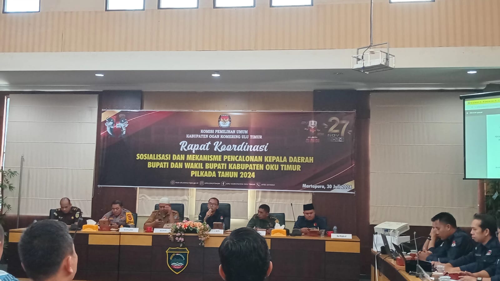 Sosialisasi Mekanisme Pencalonan Kepala Daerah, KPU OKU Timur Gelar Rakor Bersama Forkopimda Plus