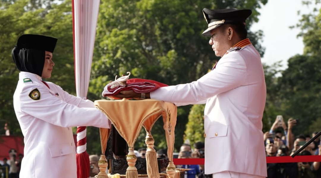 Upacara HUT Kemerdekaan RI ke 80 di Kabupaten OKU Timur