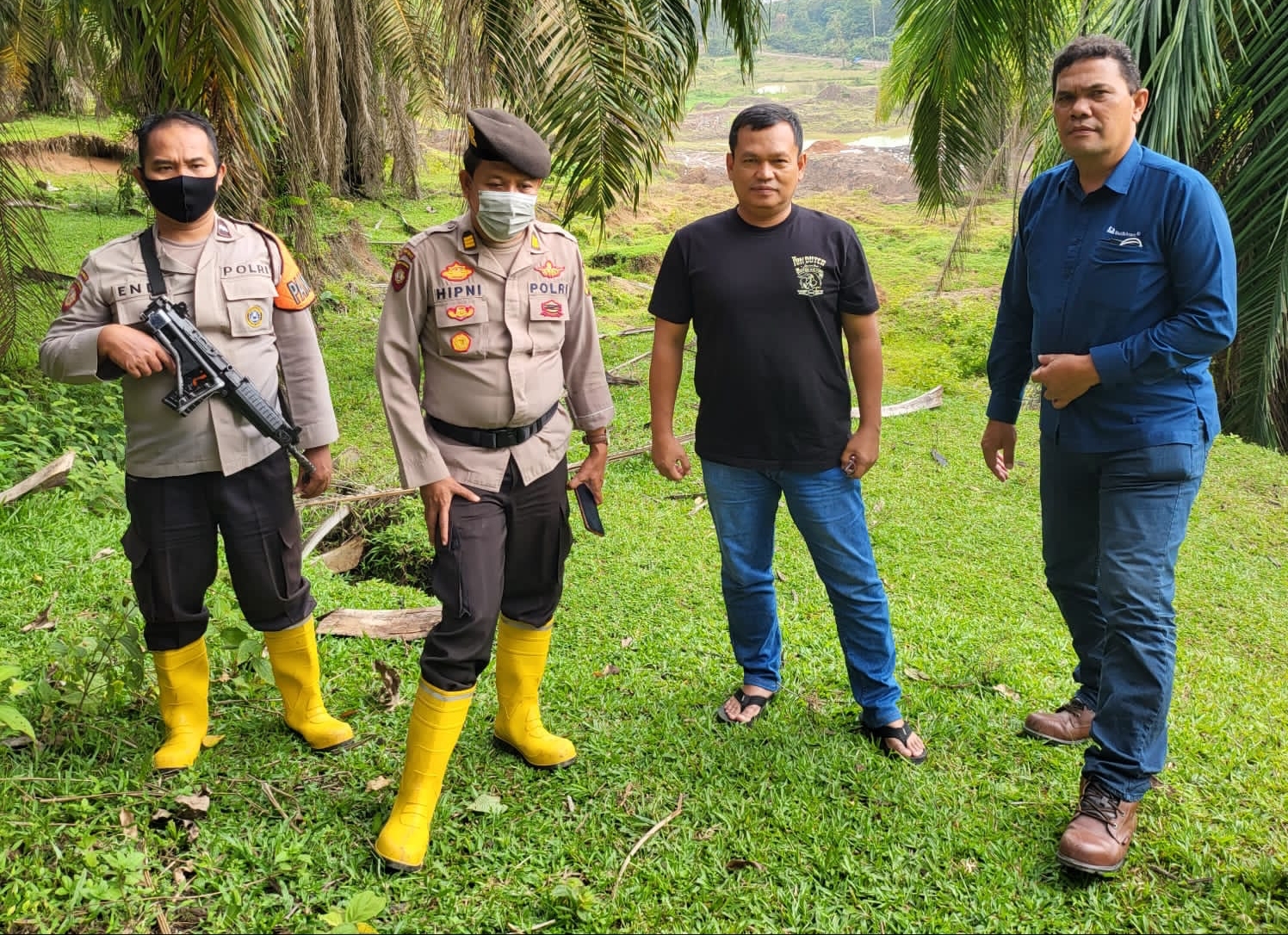 Ditreskrimsus Polda Sumsel Cek Lokasi  Pertambangan Tanpa Izin yang telan Korban Jiwa