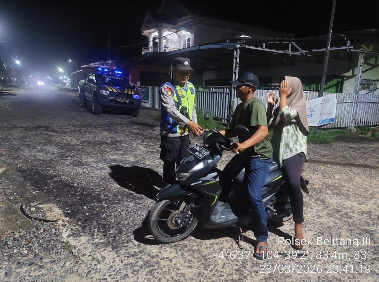 Personil Polsek Belitang III Patroli Hunting Antisipasi Tindak Pidana 3C