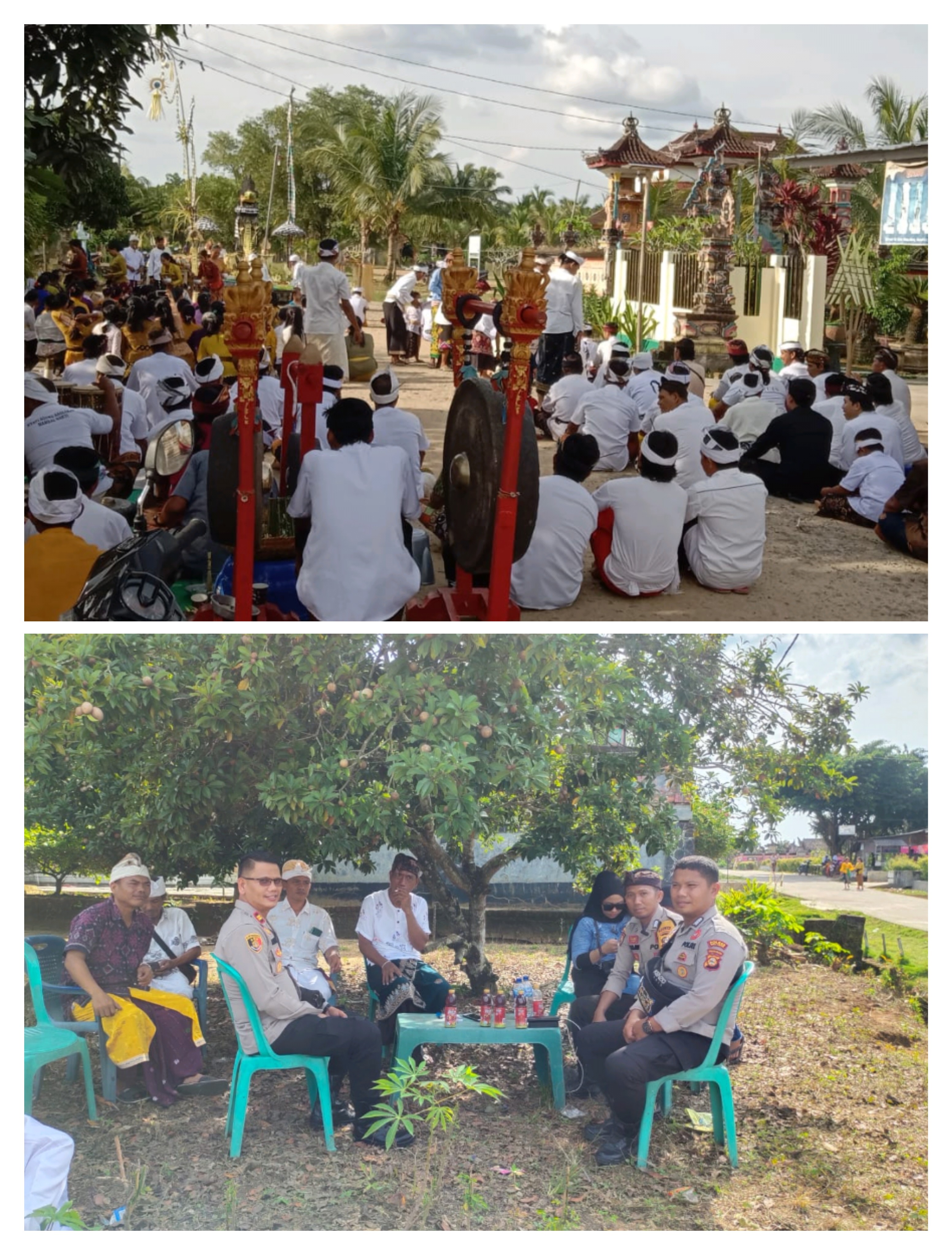 Anggota Polsek Semendawai Suku III Amankan Kegiatan Festival Ogoh-ogoh di Semendawai Timur