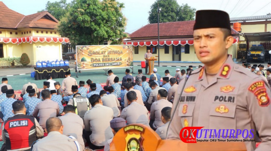 Cegah Kekeringan dan Karhutla, Polres OKU Timur Gelar Salat Istisqa dan Bakti Sosial