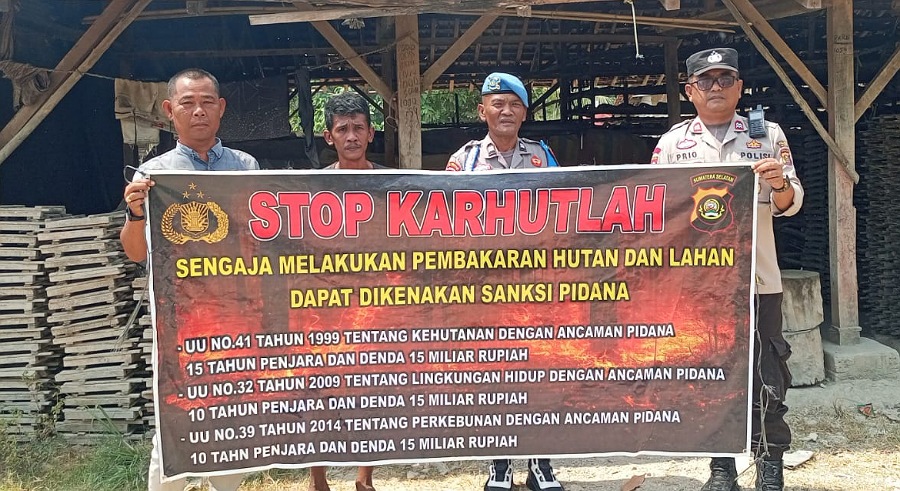 Tekan Risiko Kebakaran Lahan, Polsek BP Peliung Sosialisasi Mitigasi Karhutla di Desa Banumas Bedeng