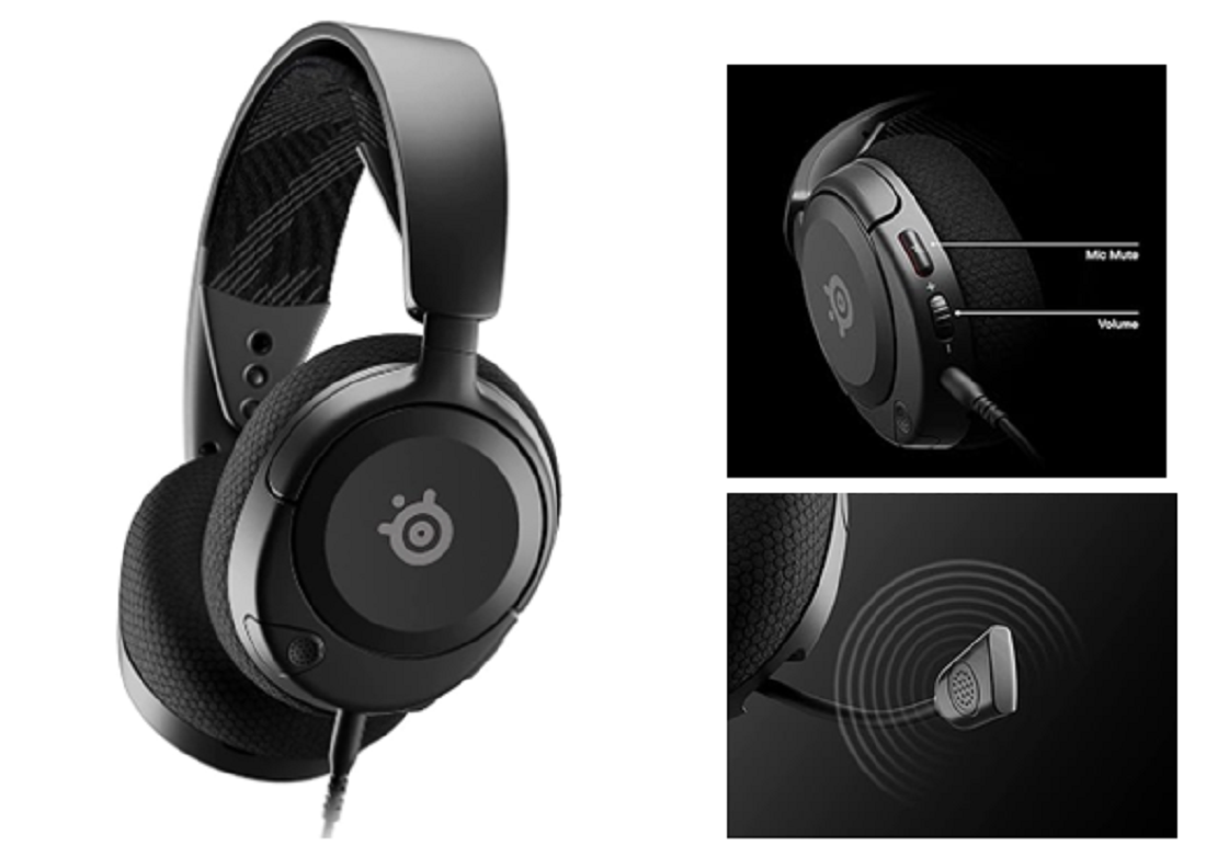 Steelseries Nova 1: Headset Gaming  dengan Mikrofon ClearCast Gen 2 Peredam Kebisingan Bertenaga AI