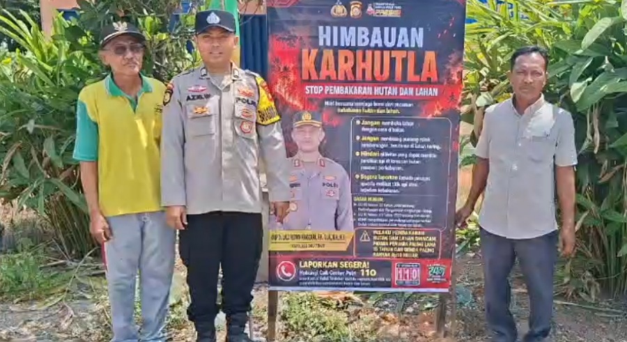 Polsek Belitang II Gencarkan Mitigasi Karhutla di OKU Timur, Tebar Maklumat Kapolda Sumsel