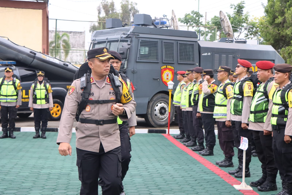 Jelang Pemilu 2024 Polres OKU Timur Gelar Apel Siapkan 446 Pam TPS