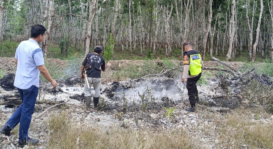 Deteksi Titik Hotspot dari Aplikasi Stop Karhutla, Polsek Belitang II OKU Timur Cek Lokasi di Bangunrejo
