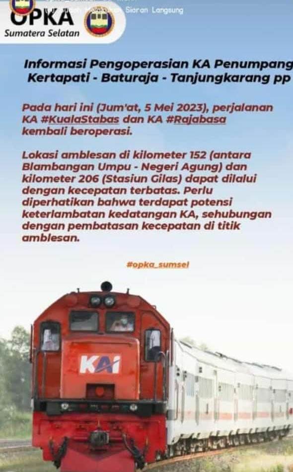 Alhamdulillah, Hari Ini, Kereta Api Penumpang Bisa Beroperasi 