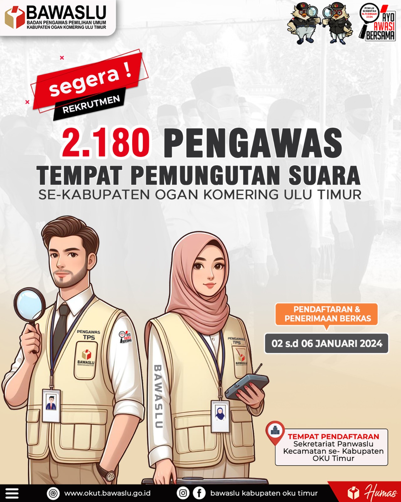 Buruan, Bawaslu OKU Timur Buka Rekrut 2.181 PTPS, Begini Syaratnya