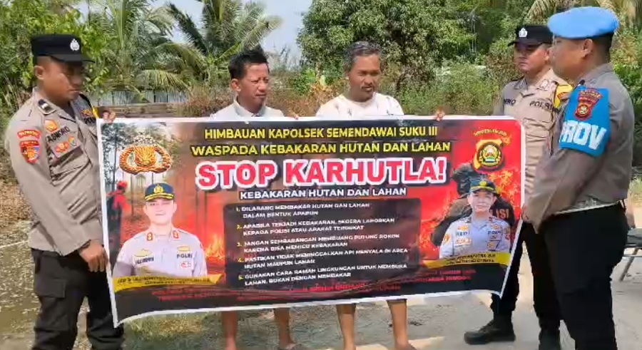 Komitmen Zona Zero Asap, Polsek Semendawai Suku III OKU Timur Gencarkan Patroli Karhutla