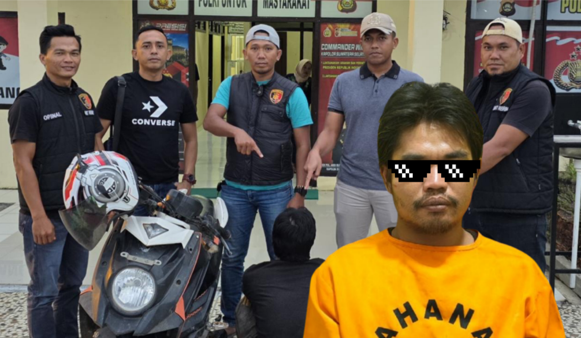 Bobol 4 Jeriken BBM, Satria Keok Diamankan Polsek Belitang III