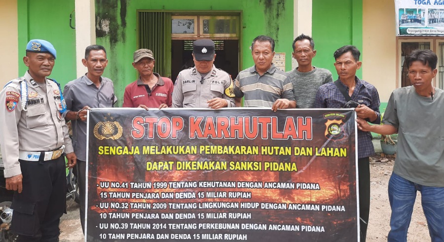 Polsek BP Peliung OKU Timur Gelar Sosialisasi Karhutla dan Ingatkan Sanksi Pidana