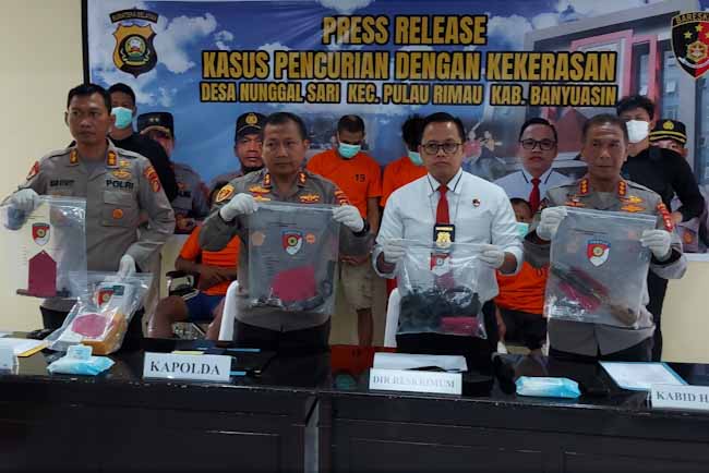 4 Pelaku Perampokan dan Pembunuhan Sadis di Pulau Rimau Banyuasin Dijerat Pasal Berlapis