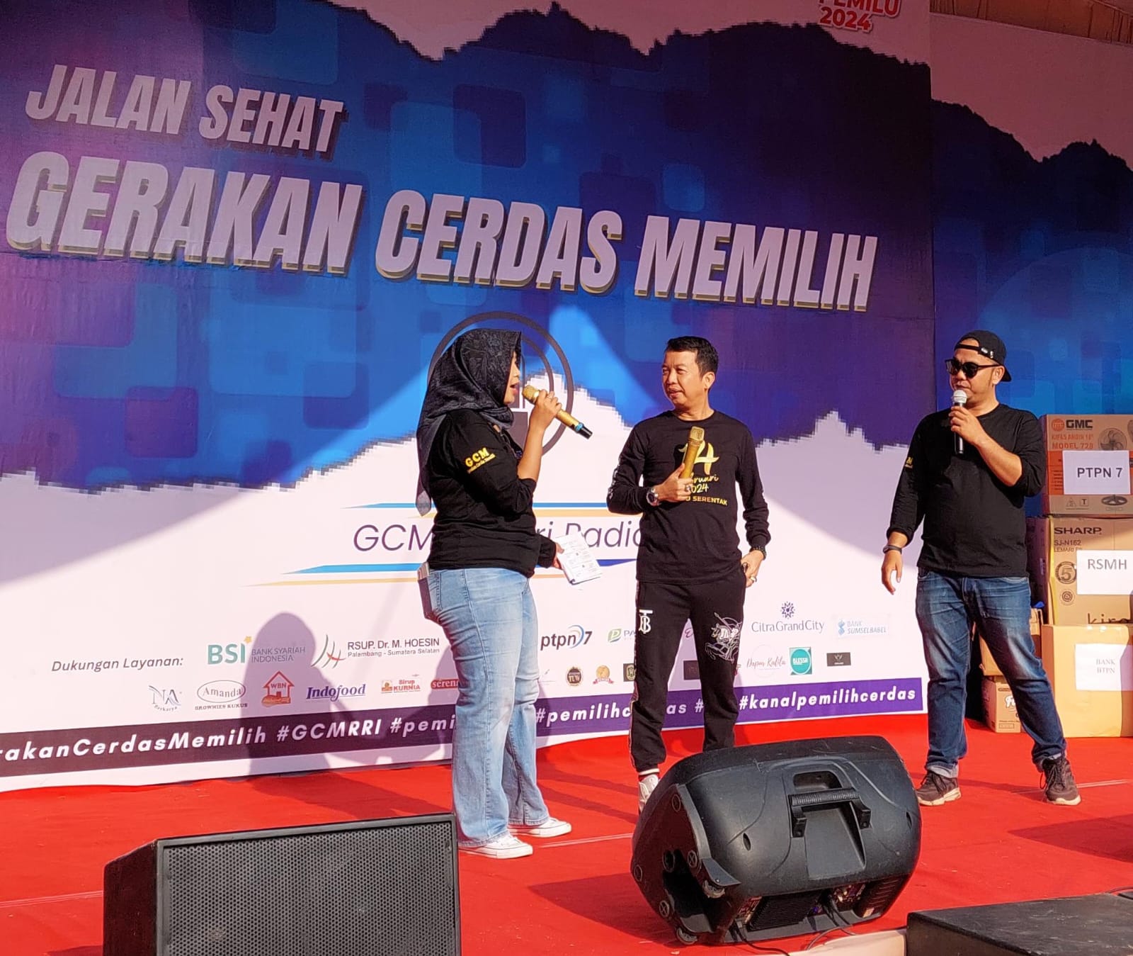 Dikemas Kegiatan Jalan Sehat, GCM RRI Palembang Mengajak Masyarakat Tolak Politik Uang