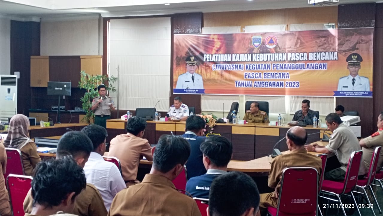 2 Hari, BPBD OKU Timur Gelar Pelatihan Kajian Kebutuhan Pasca Bencana