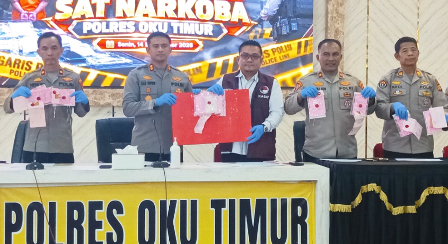 Polres OKU Timur Ringkus 20 Tersangka Narkoba, Menyita Sabu 500 Gram Senilai Rp 400 Juta