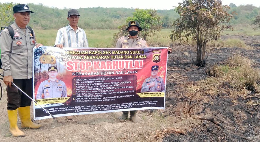 Polsek Madang Suku II Gelar Patroli Penanggulangan Karhutla di Banding Agung