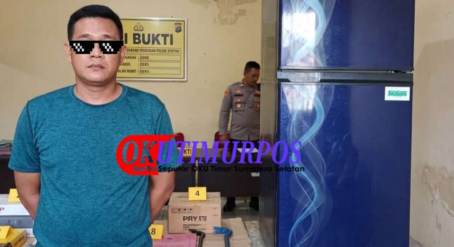 Bobol Rumah Pensiunan PNS dan Gasak Kulkas, Pria di Buay Madang OKU Timur Ditangkap Polisi