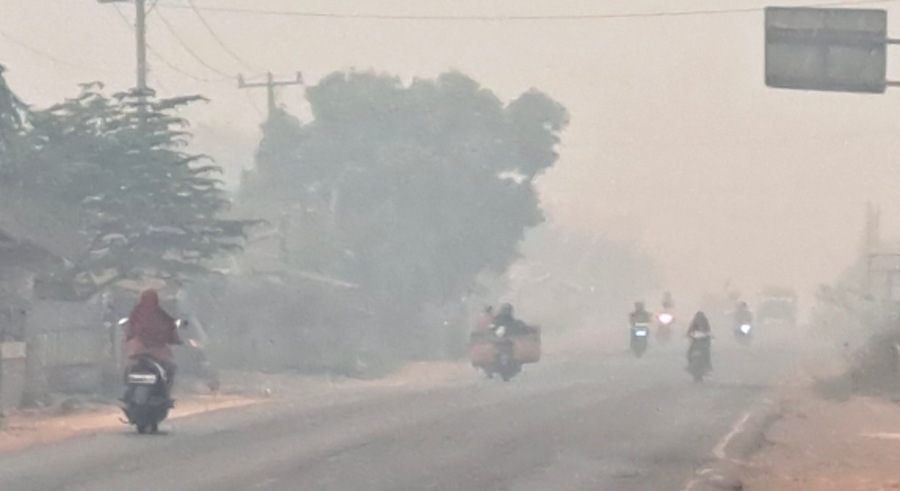 Kabut Asap Tebal Kembali Selimuti Jalintim Palembang–Jambi di Musi Banyuasin