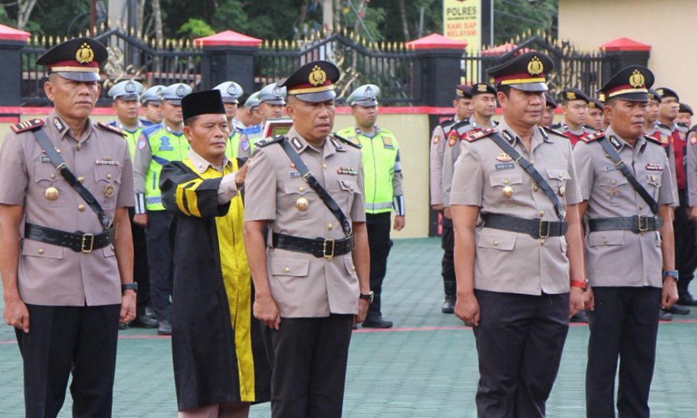 Kasat Samapta, Kasat Binmas dan Kapolsek Cempaka Polres OKU Timur Resmi Diganti