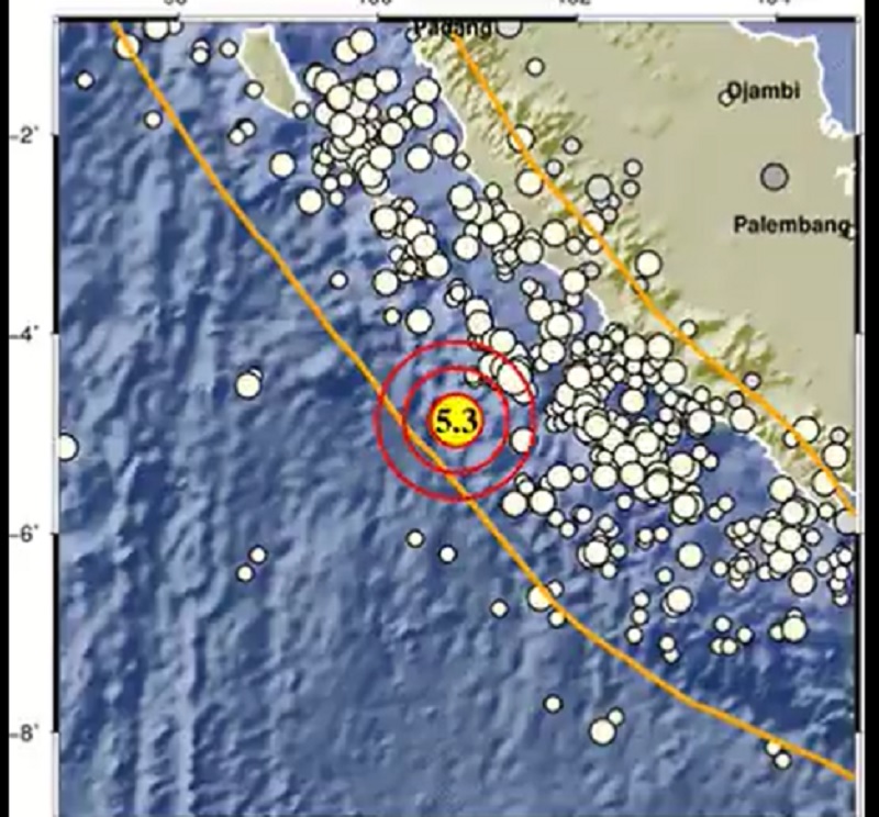 Gempa Bumi 5.3 Magnitudo Guncangkan Bengkulu, Tidak Berpotensi Tsunami