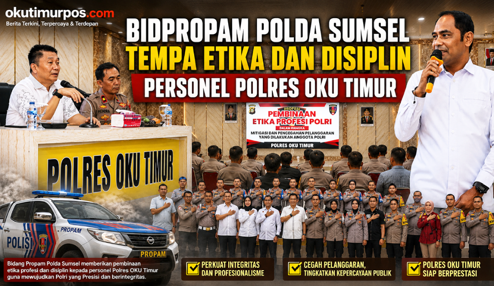 Bidpropam Polda Sumsel Tempa Etika dan Disiplin Personel Polres OKU Timur