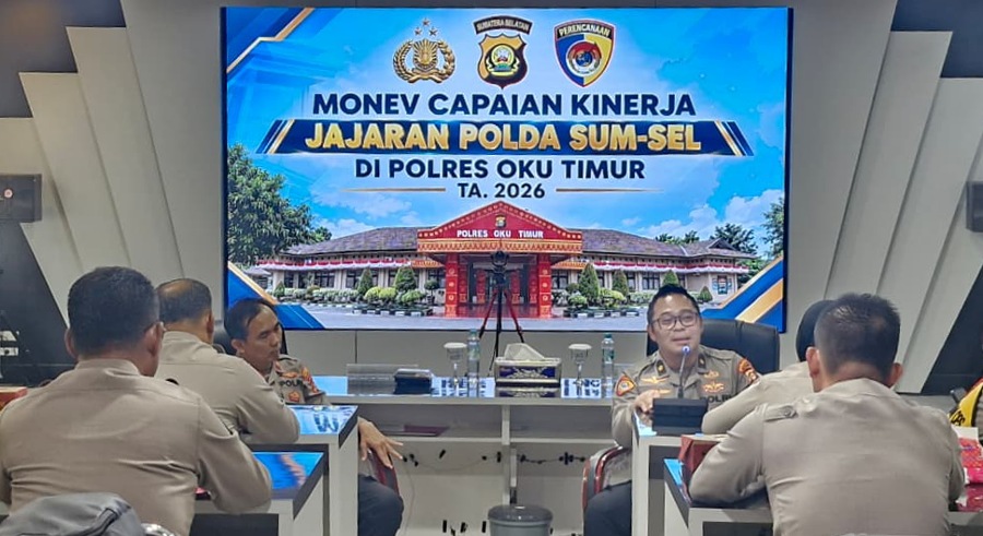 Tim Monev Polda Sumsel Evaluasi Capaian Kinerja Polres OKU Timur, Tekankan Optimalisasi Program Presisi