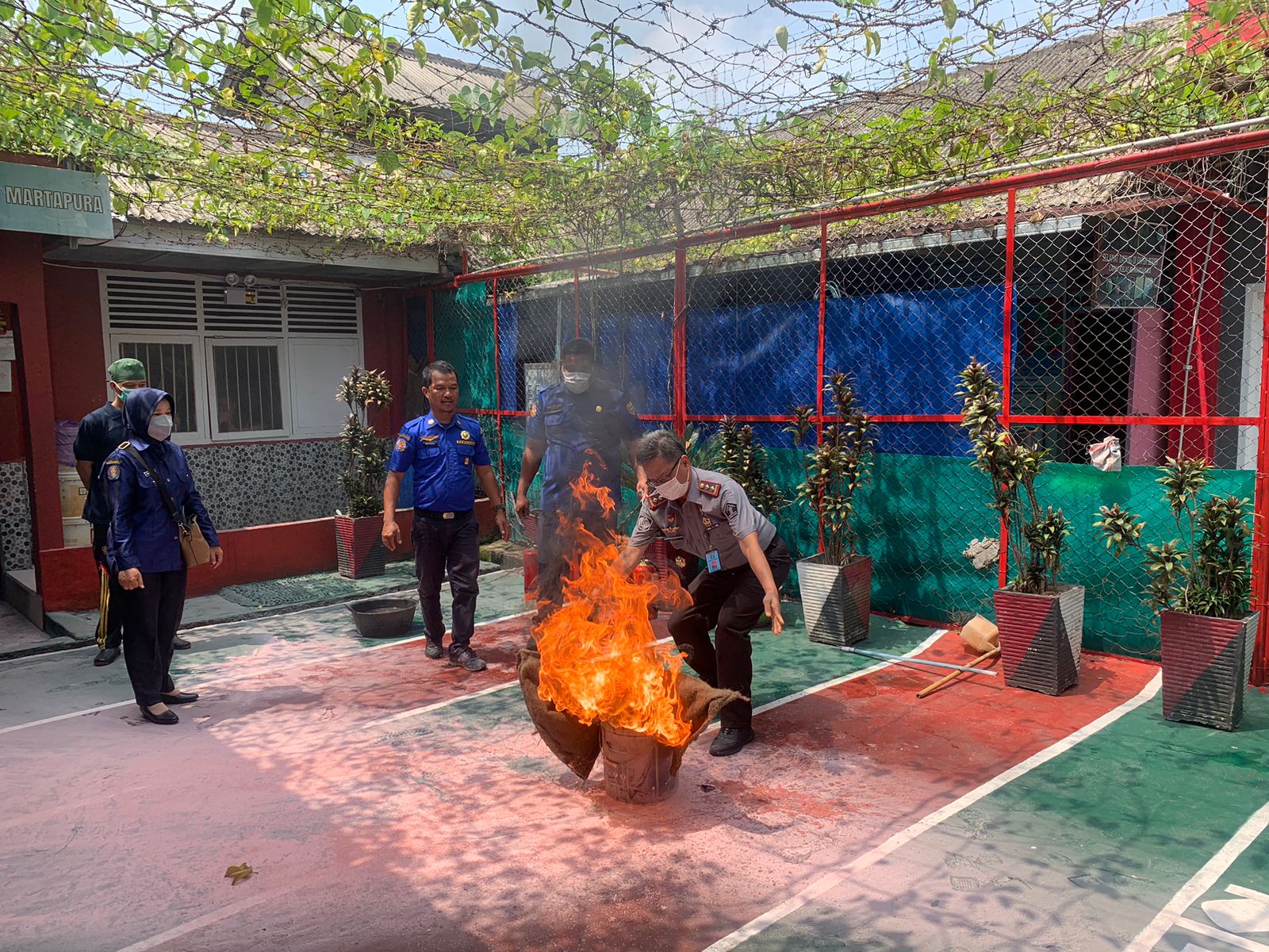 Lapas Martapura Gelar Simulasi Penanganan Kebakaran, Dipimpin Langsung Kalapas Edi Saputra