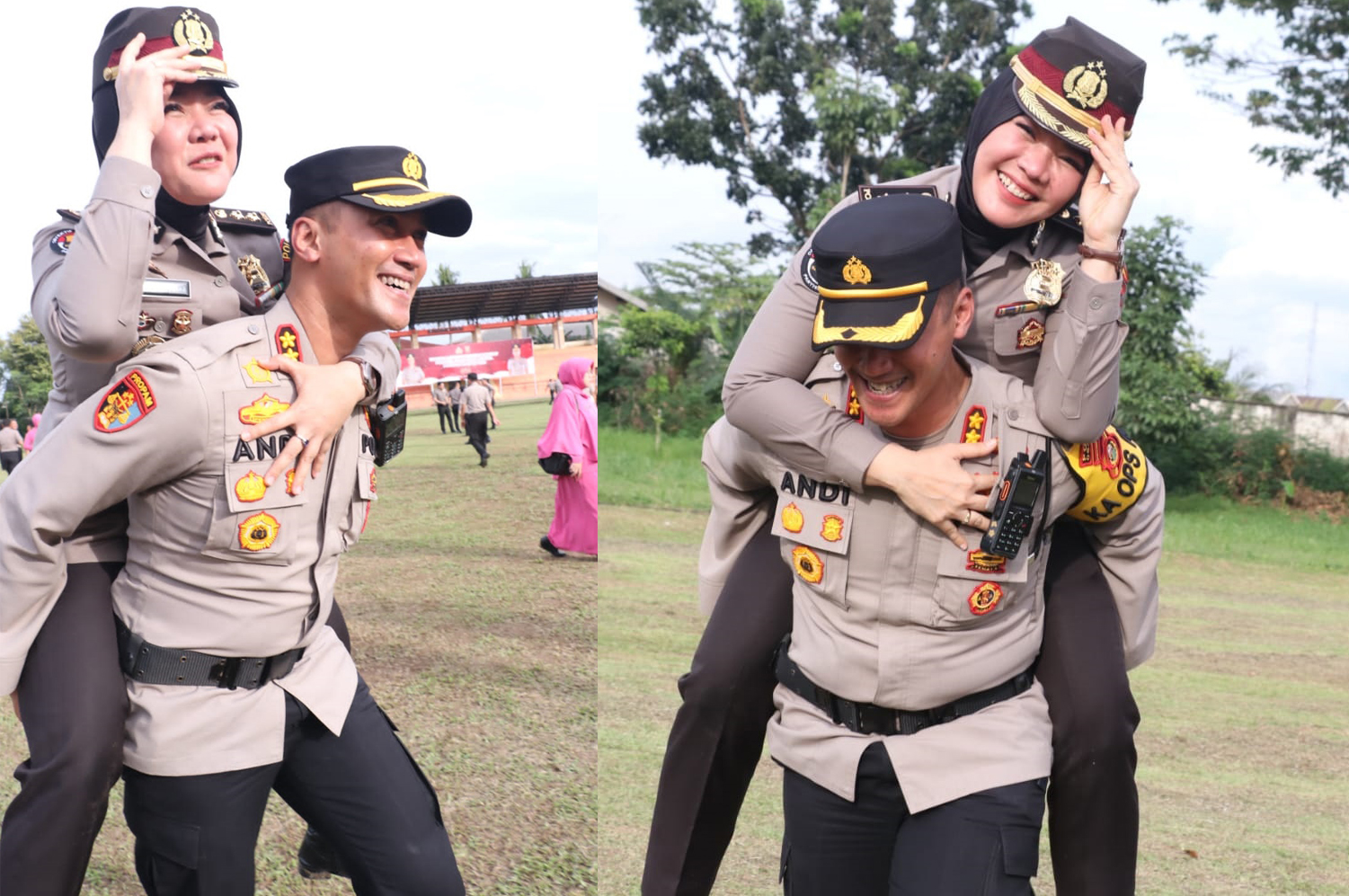 Polwan Cantik yang Digendong Kapolres Ogan Ilir Ternyata Miliki Segudang Prestasi, Berikut Profilnya