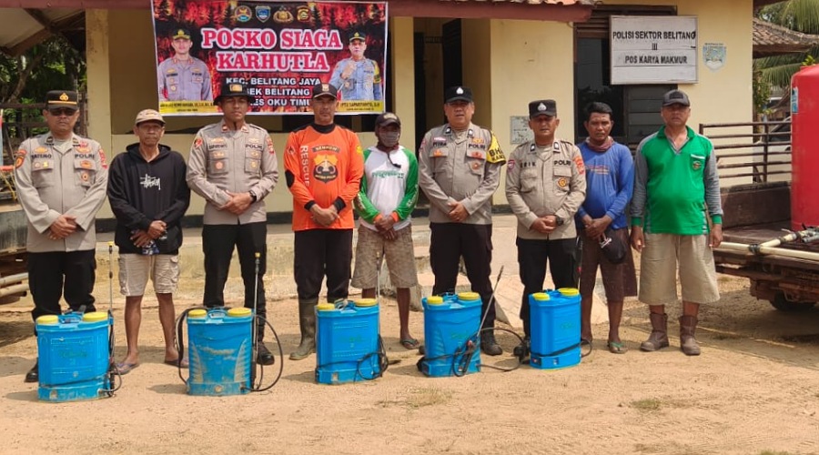 Polsek Belitang III Cek Kesiapan Posko Siaga Karhutla di Karya Makmur