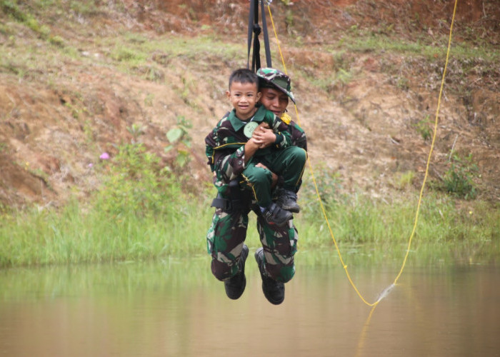 Bermain Outbond, Renang Hingga Lomba Mewarnai di Batalyon Armed Bikin Nambah Pengetahuan Anak