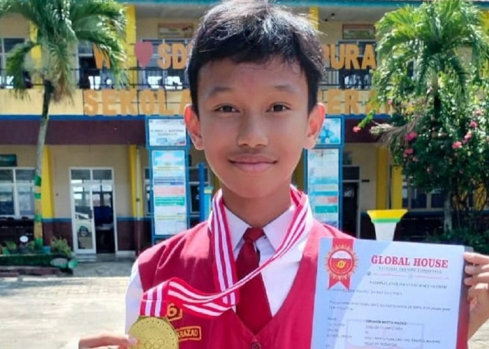 Ibrahim Pelajar SD Negeri 1 Martapura, Raih Medali Emas Olimpiade Global House NOSE 2024