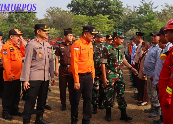 Antisipasi Bencana Karhutla, Bupati Lanosin dan Kapolres OKU Timur Cek Kesiapan Pasukan