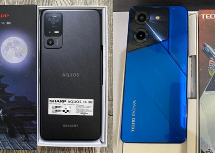 Perbandingan Smartphone SHARP Aquos V6 5G atau Tecno Pova 5, Rekomendasi Ponsel Pintar Harga 1 Jutaan