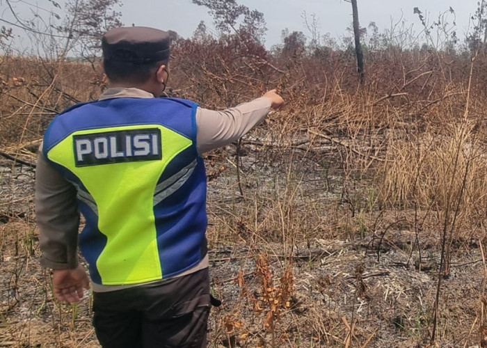 Penanggulangan Karhutla OKU Timur: Polisi Cek Titik Panas di Dekat Betung Timur, Api Sudah Padam