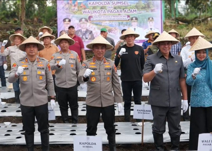 Polda Sumsel Tanam 1,4 Ton Bibit Bawang Putih untuk Perkuat Ketahanan Pangan