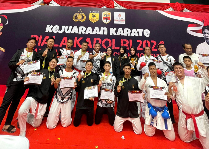 Polda Sumsel Borong 12 Emas, 7 Perak dan 4 Perunggu di Kejuaraan Karate Piala Kapolri 2024