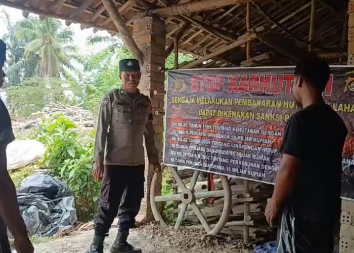 Patroli Mitigasi Karhutla, Polsek BP Peliung Sisir Dua Desa Rawan Kebakaran Lahan