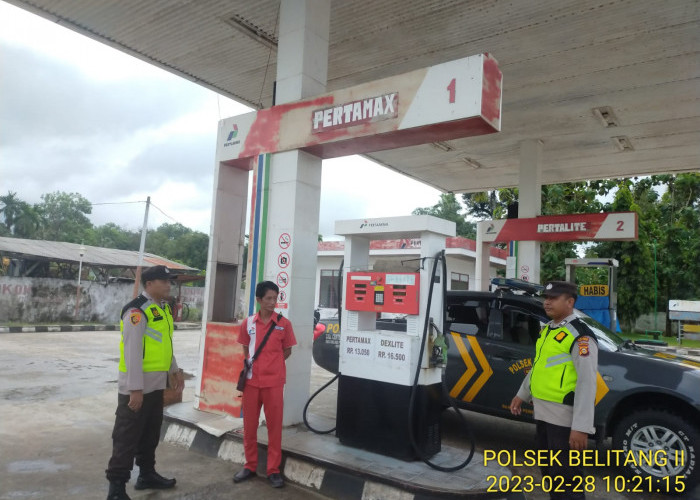 Rutin Patroli Pendistribusian BBM Bersubsidi SPBU Belitang Mulya 